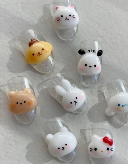 Gel nặn nail Honey Girl, Gel khô nặn hoa, tạo charm nơ, tạo hình nổi trang trí móng