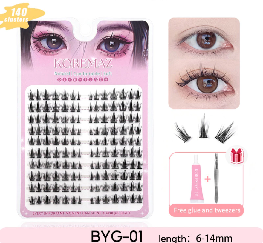 Hộp Lông Mi Giả Makeup Mi chùm Cluster 10 Hàng 9-16mm Có Thể Tái Sử Dụng nhiên cho người mới trang điểm dễ gắn