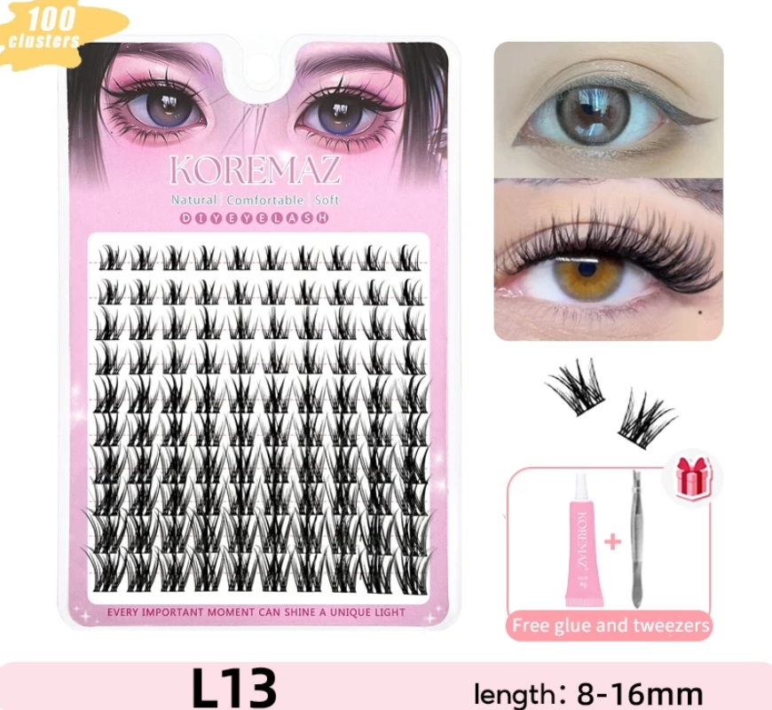 Hộp Lông Mi Giả Makeup Mi chùm Cluster 10 Hàng 9-16mm Có Thể Tái Sử Dụng nhiên cho người mới trang điểm dễ gắn