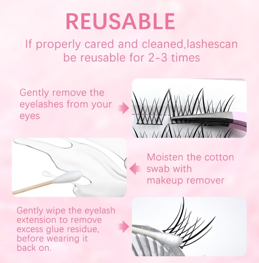 Hộp Lông Mi Giả Makeup Mi chùm Cluster 10 Hàng 9-16mm Có Thể Tái Sử Dụng nhiên cho người mới trang điểm dễ gắn