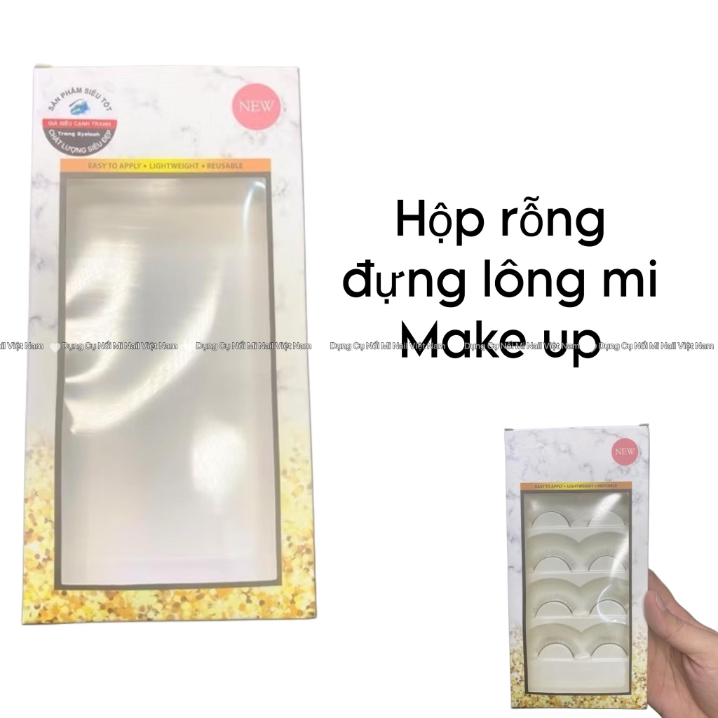 Hộp đựng mi fan, hộp đựng nail,móng giả (set 2 hộp/dụng cụ nối mi)