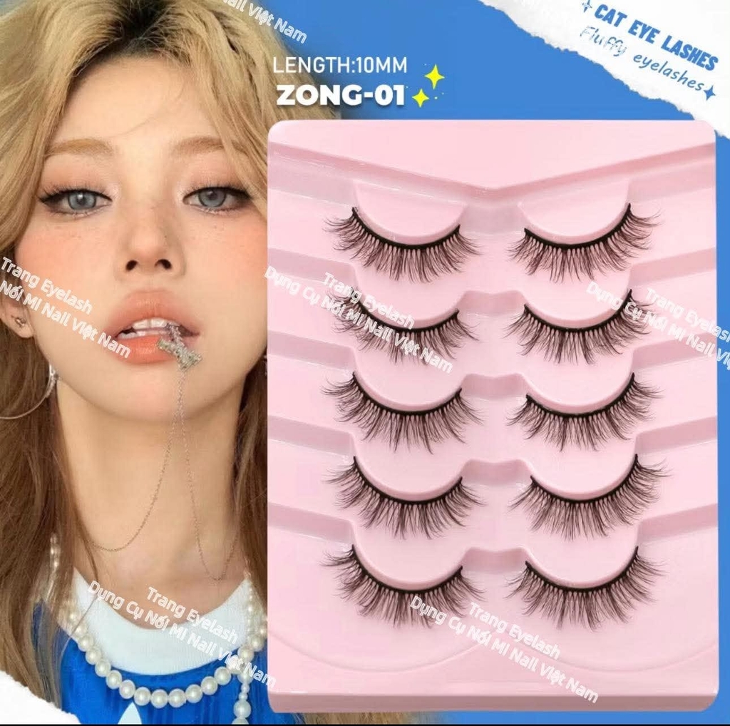 Lông mi Strip Lashes hot trend ( Natural False Eyelashes Cat Eye Lashes Strips Invisible Band Fake Mink Strip Lash Wispy Thin Clear Band Cateye Eye Lash Pack Full Volume Medium Length 8-18mm)