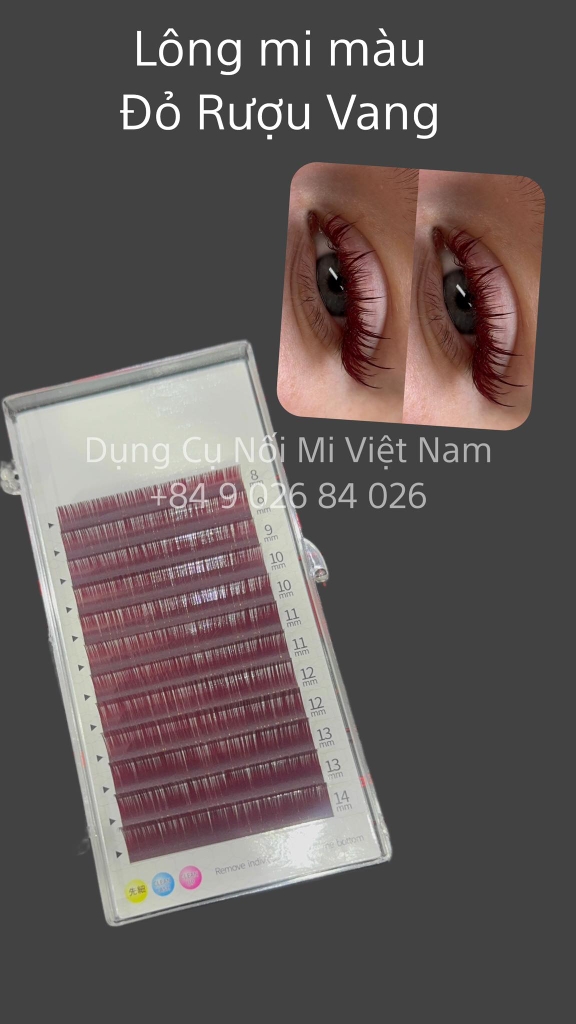 LÔNG MI MÀU ĐỎ RƯỢU VANG – SANG, LẠ, CỰC TÂY / Wine Red Lashes | Burgundy Red Eyelash Extensions