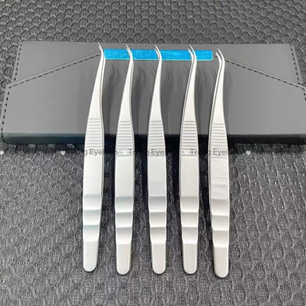 Nhíp nối mi Manhua Douyin chuẩn, phù hợp kỹ thuật Classic, Volume, Nhíp nối mi chuyên nghiệp bằng thép không gỉ, đầu cong chuẩn xác, gắp fan dễ – tách mi chuẩn,