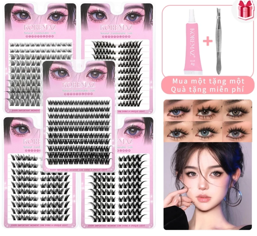 Hộp Lông Mi Giả Makeup Mi chùm Cluster 10 Hàng 9-16mm Có Thể Tái Sử Dụng nhiên cho người mới trang điểm dễ gắn
