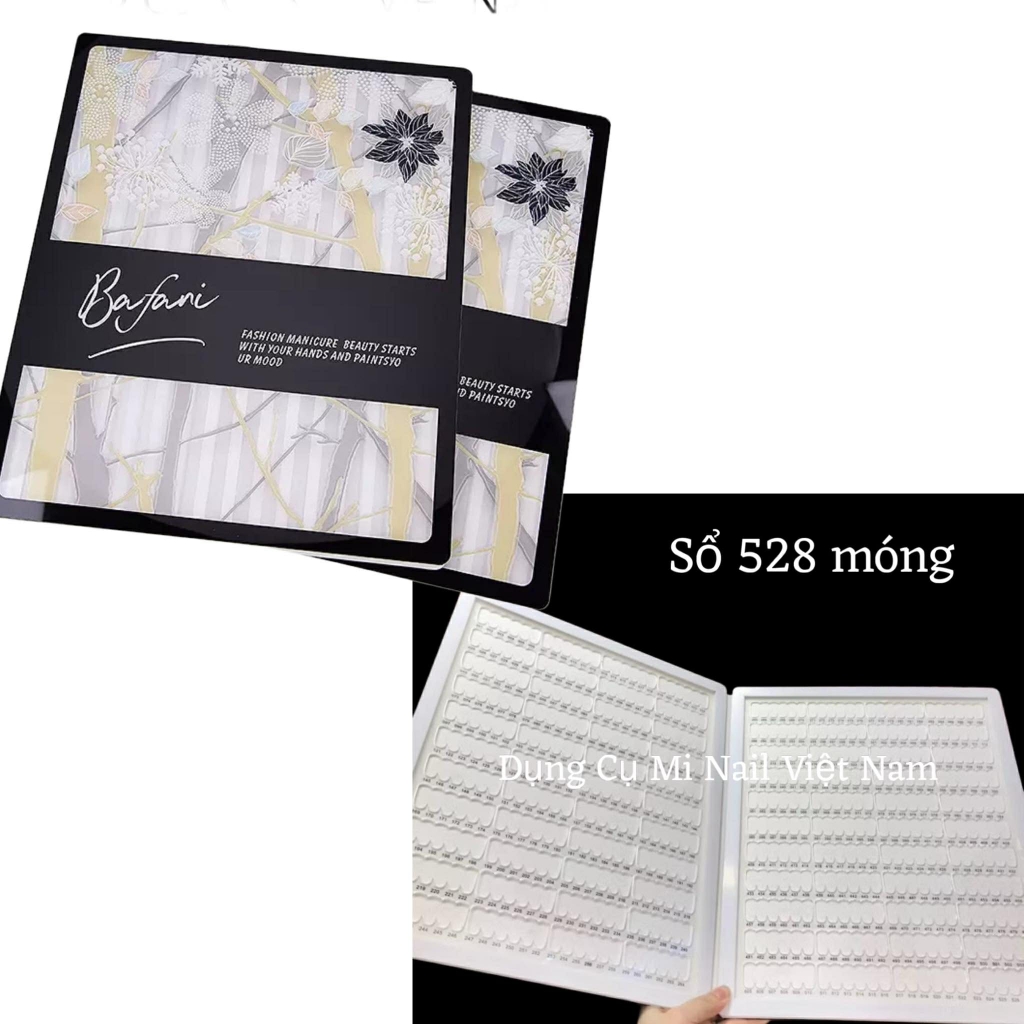 Sổ trưng bày bảng màu móng Nail 528 móng ( Tặng kèm móng )