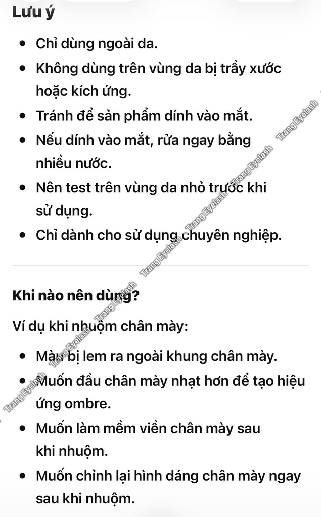 Bronsun Dye Remover – dung dịch xóa bớt màu nhuộm trên da trong quá trình nhuộm chân mày hoặc lông mi