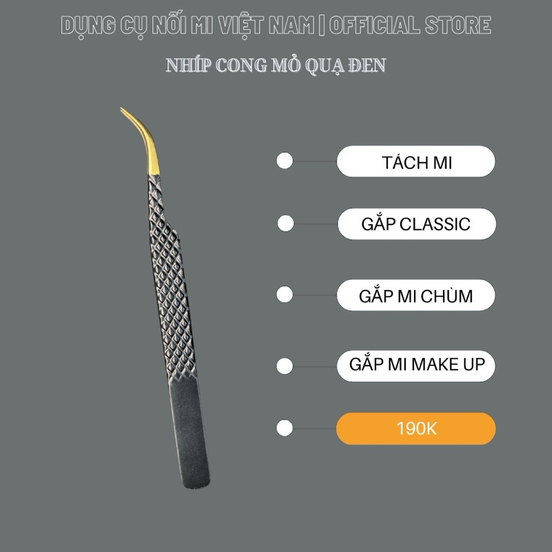 Các loại nhíp classic, nhíp tách, nhíp gắp mi chùm, nhíp mi makeup