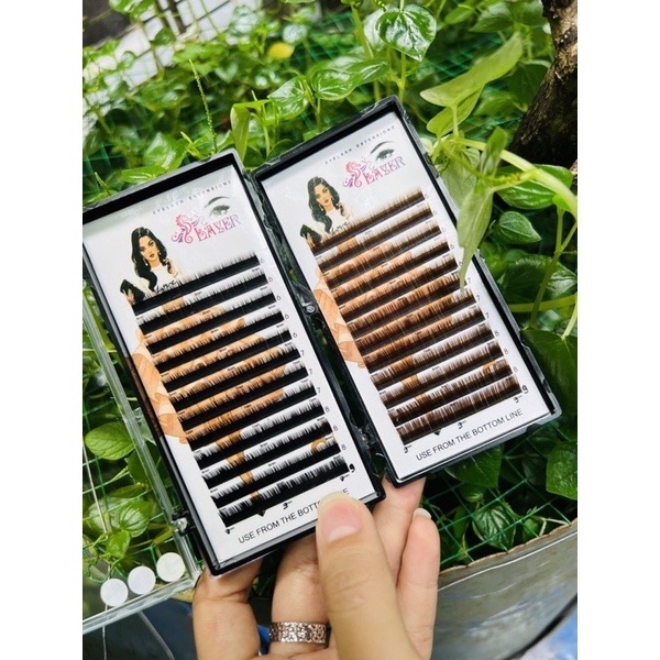 {New}Lông mi Dưới màu đen và nâu 0.07 0.10 mix 6-9mm dùng nối mi dưới, mi siêu tự nhiên, mi Baby hoặc nối chân mày