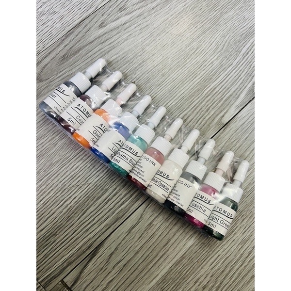 Bánh xe màu sắc/color wheel( có 10 chai màu để làm thí nghiệm)ứng dụng phun xăm, hội hoạ, thiết kế