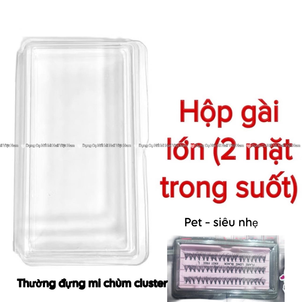 Hộp đựng mi fan, hộp đựng nail,móng giả (set 2 hộp/dụng cụ nối mi)