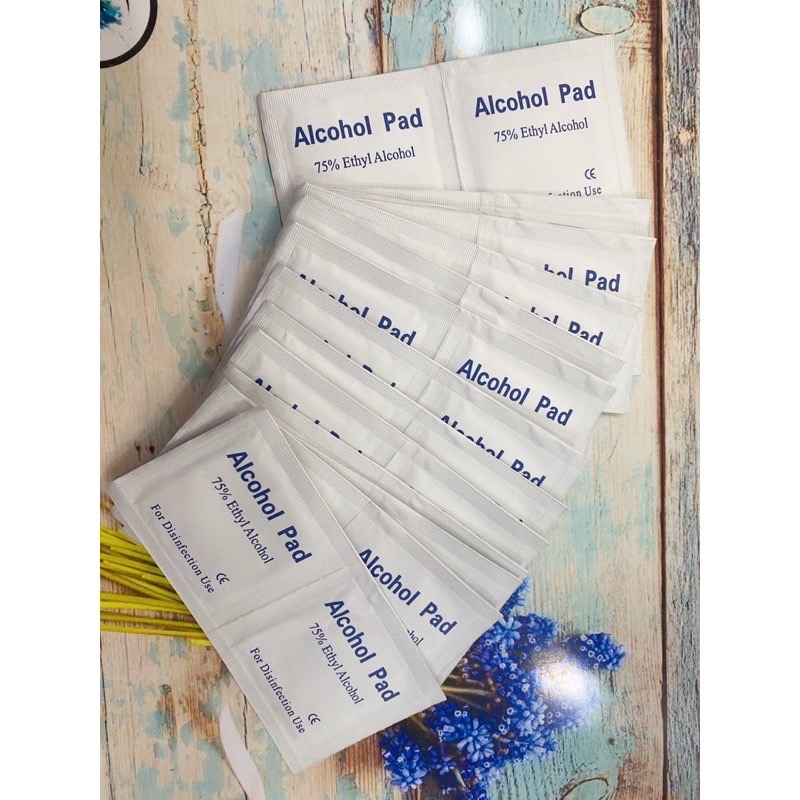 Bông tẩm cồn Alcohol pad 100 miếng, dùng để tiệt trùng và vệ sinh dụng cụ nail, Miếng alcohal pad vệ sinh bề mặt móng, lau móng tay, chân, lau màn hình