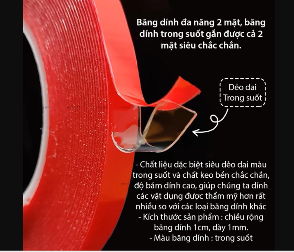 Băng keo keo tạo fan volume xanh, đỏ 2 mặt Silicon đỏ tạo fan volume