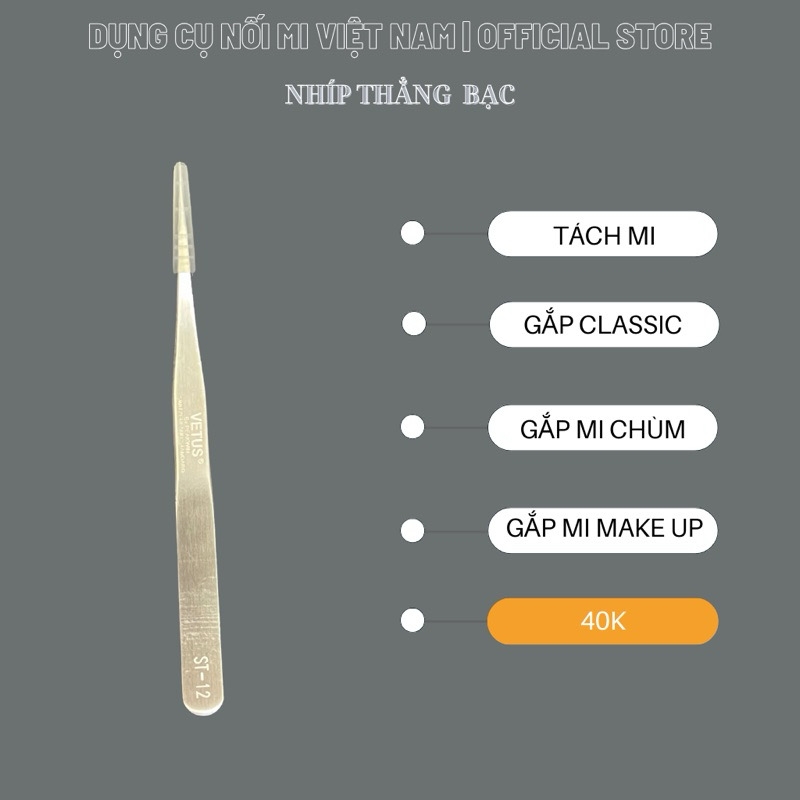 Các loại nhíp classic, nhíp tách, nhíp gắp mi chùm, nhíp mi makeup