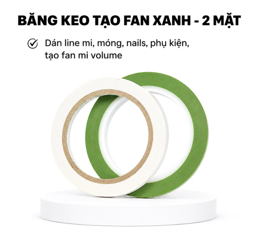Băng keo keo tạo fan volume xanh, đỏ 2 mặt Silicon đỏ tạo fan volume