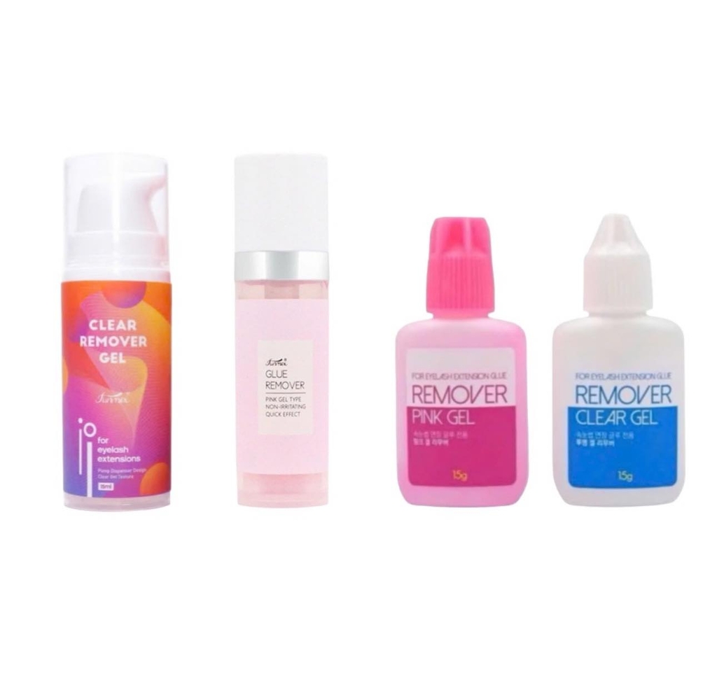 Gel tháo mi xanh và hồng, remover clear gel (dụng cụ nối mi)