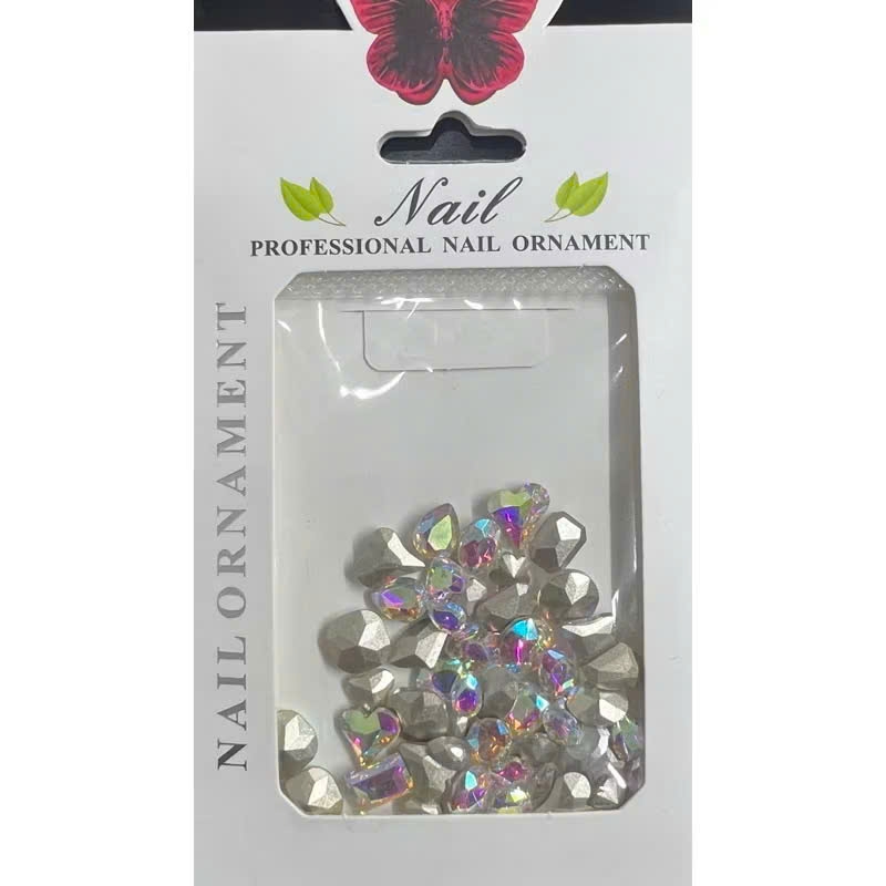 Các loại đá,hoa khô trang trí móng Nail, Đá Khối Chân Nhọn Mixsize