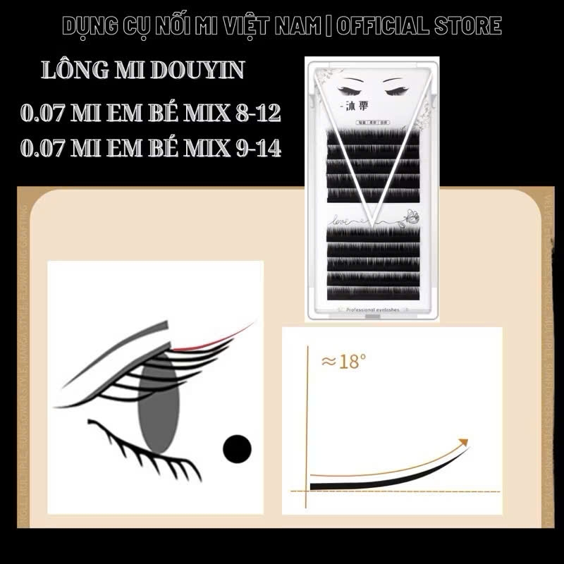 Lông mi chuyên cho kĩ thuật nối mi Douyin ( Eyelash for Douyin Technique )