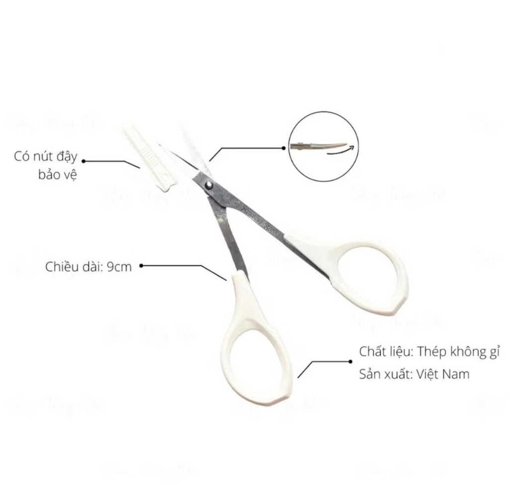 Kéo cắt chuyên dụng các loại bằng thép không gỉ với thiết kế cong, tròn. hình chim hạc, tỉa chân mày, nail, mi