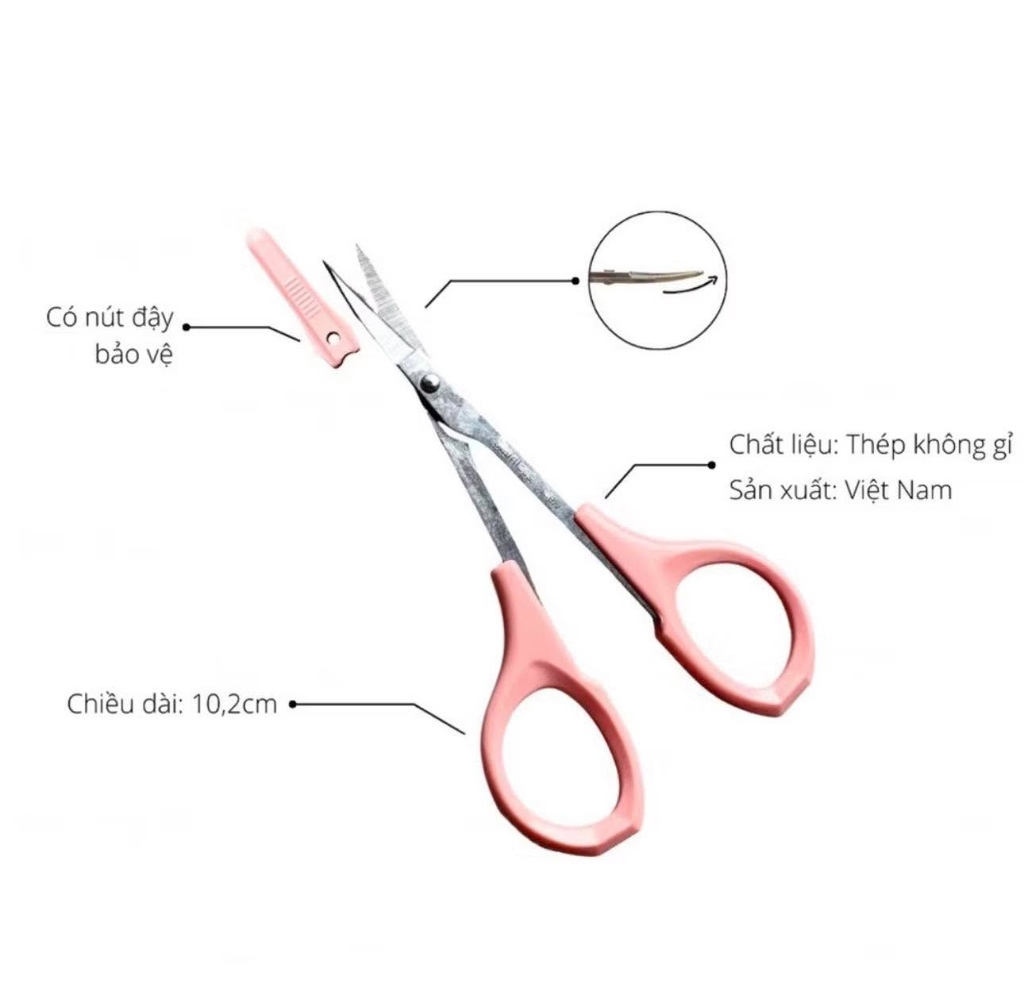 Kéo cắt chuyên dụng các loại bằng thép không gỉ với thiết kế cong, tròn. hình chim hạc, tỉa chân mày, nail, mi