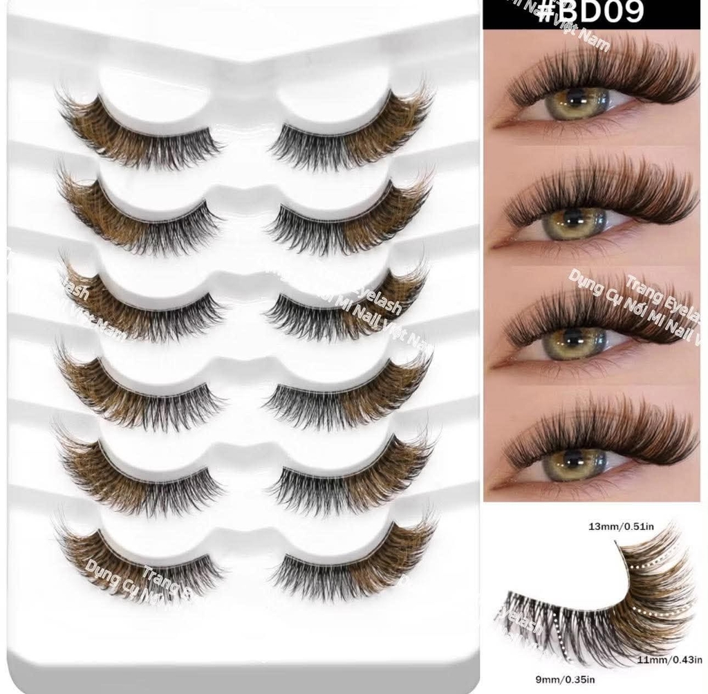 Lông mi Strip Lashes hot trend ( Natural False Eyelashes Cat Eye Lashes Strips Invisible Band Fake Mink Strip Lash Wispy Thin Clear Band Cateye Eye Lash Pack Full Volume Medium Length 8-18mm)