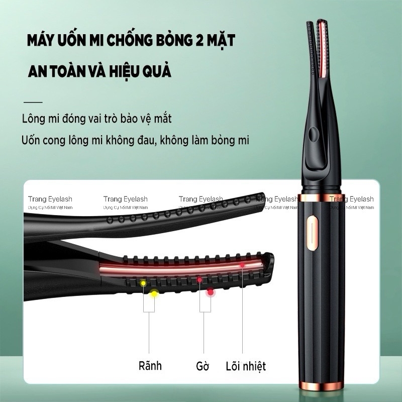 Máy Uốn Mi Nhiệt, Máy Uốn Mi Bằng Nhiệt Làm Cong Mi Tự Động Sạc Điện Cổng USB