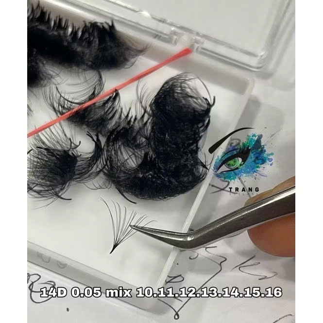 Mix size Lông mi Megavolume Fan Sẵn 14d 16d 20d 0.05- 10.11.12.13.14.15.16mm