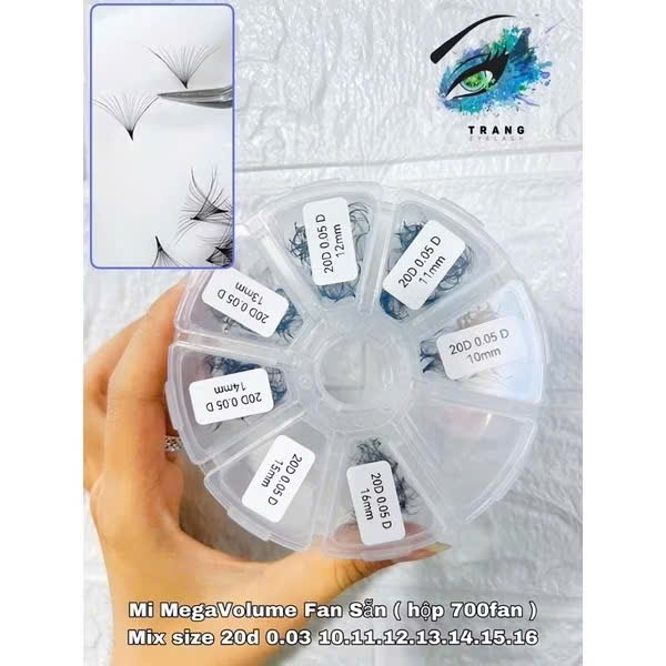 Mix size Lông mi Megavolume Fan Sẵn 14d 16d 20d 0.05- 10.11.12.13.14.15.16mm