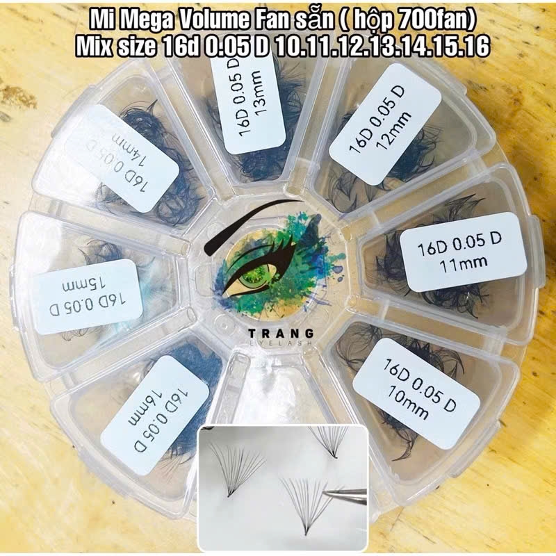 Mix size Lông mi Megavolume Fan Sẵn 14d 16d 20d 0.05- 10.11.12.13.14.15.16mm