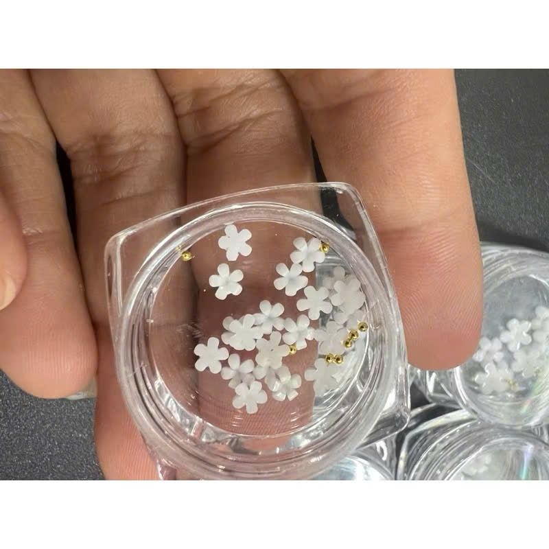 Các loại đá,hoa khô trang trí móng Nail, Đá Khối Chân Nhọn Mixsize