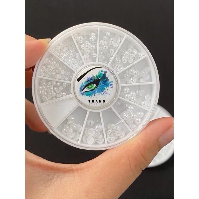 ￼Hạt ngọc trai nhân tạo đế bằng đính trên móng tay,phụ kiện nail
