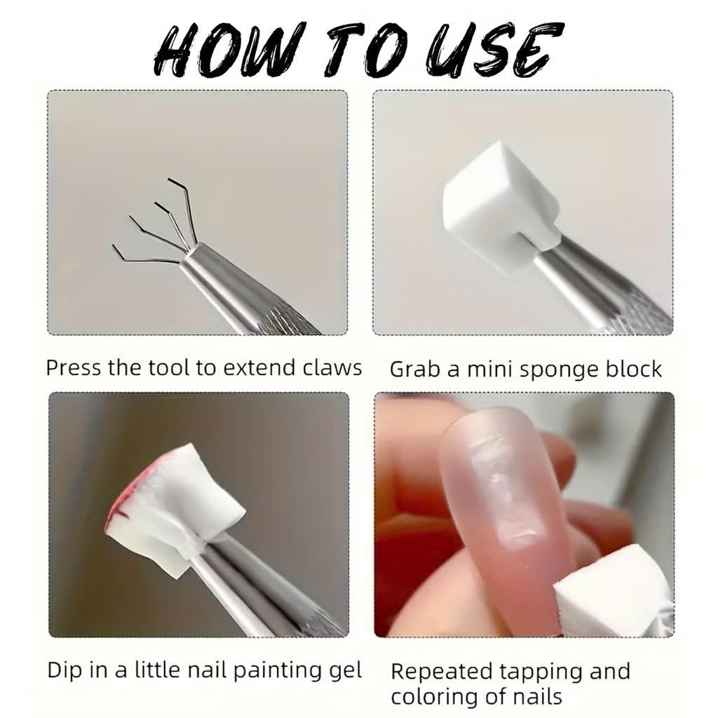 Hộp mút vuông nhỏ 100cái dặm ombre kèm kẹp gắp