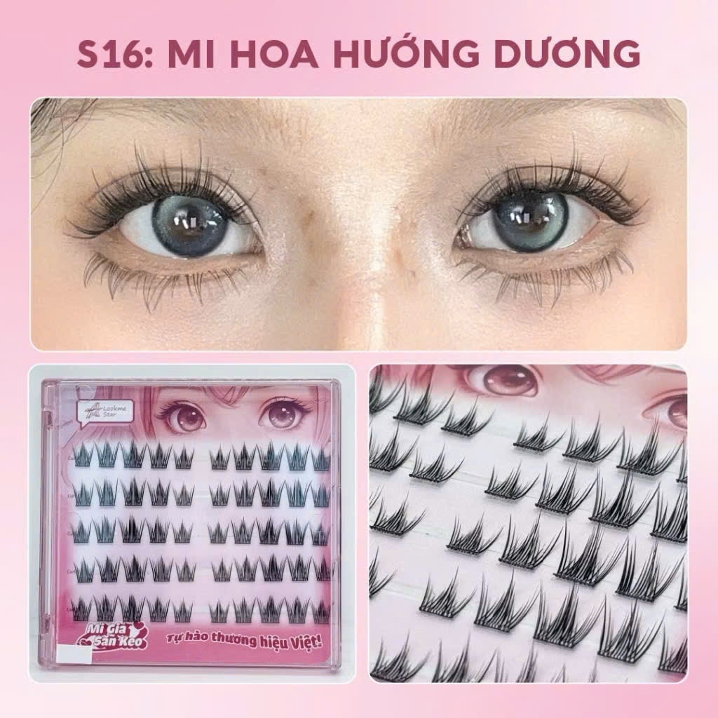 Lông mi makeup tự dính có keo sẵn ở chân mi,lông mi mềm