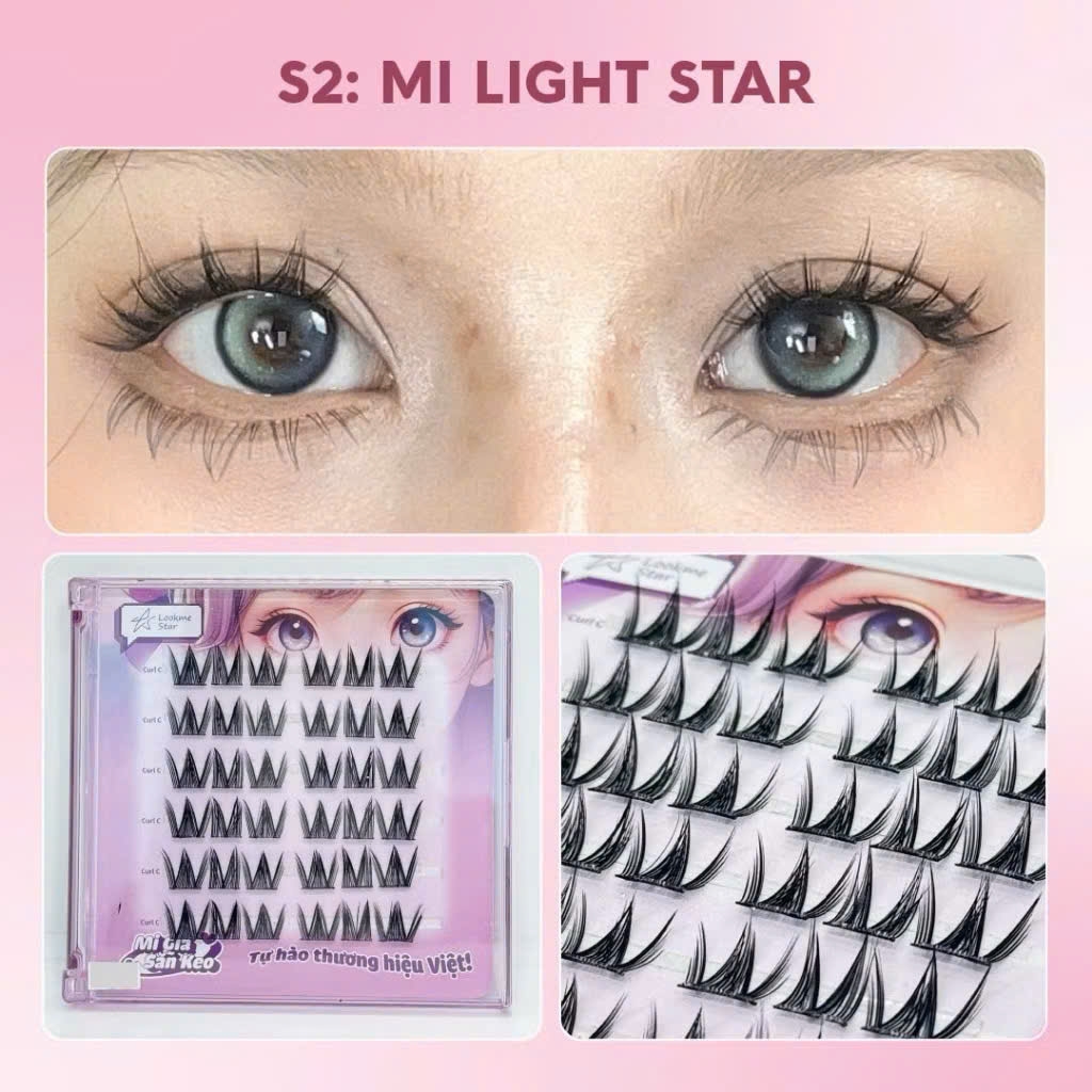 Lông mi makeup tự dính có keo sẵn ở chân mi,lông mi mềm