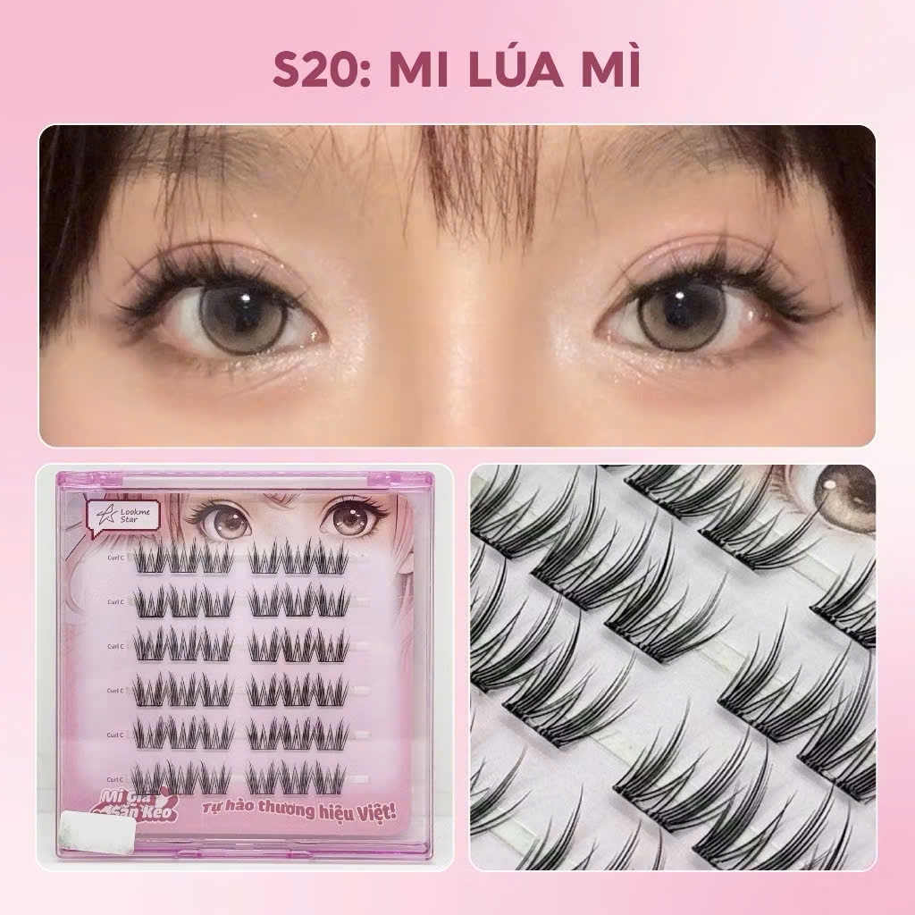 Lông mi makeup tự dính có keo sẵn ở chân mi,lông mi mềm