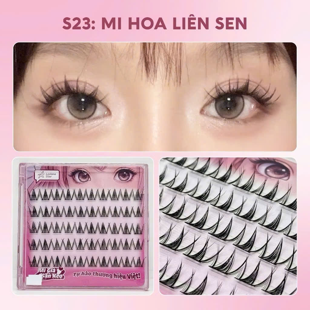 Lông mi makeup tự dính có keo sẵn ở chân mi,lông mi mềm