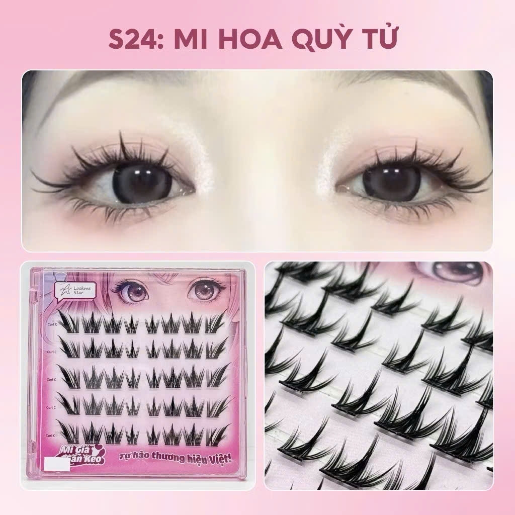Lông mi makeup tự dính có keo sẵn ở chân mi,lông mi mềm