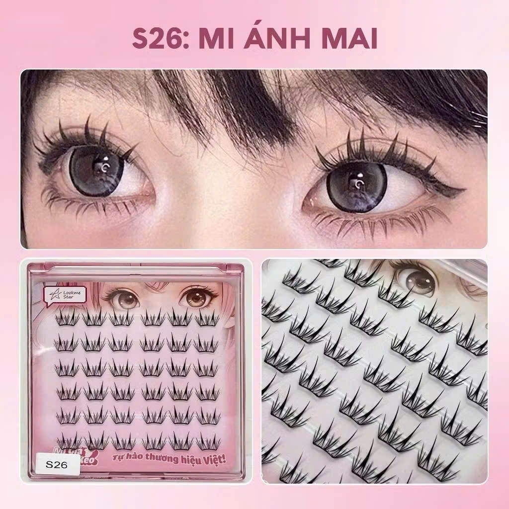 Lông mi makeup tự dính có keo sẵn ở chân mi,lông mi mềm