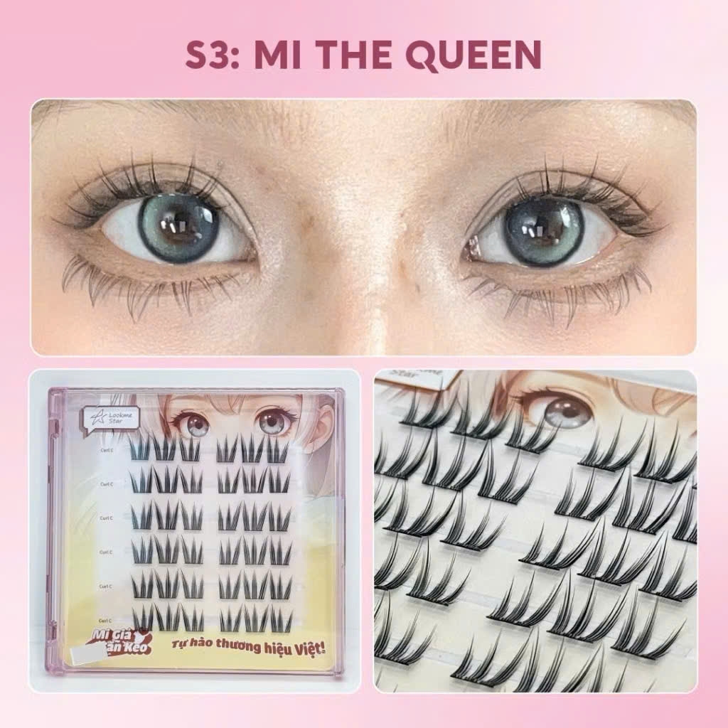 Lông mi makeup tự dính có keo sẵn ở chân mi,lông mi mềm