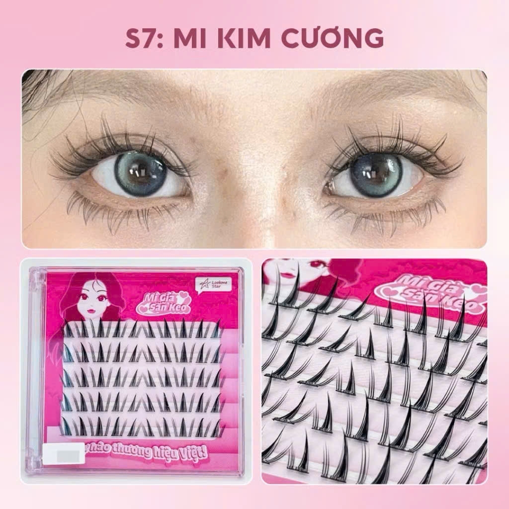 Lông mi makeup tự dính có keo sẵn ở chân mi,lông mi mềm