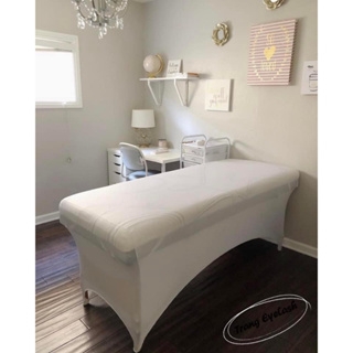 Ga trãi giường màu trắng ngà, Ga bọc giường spa- nối mi