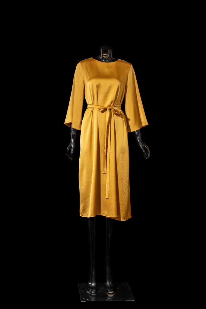 Váy lụa trơn không họa tiết