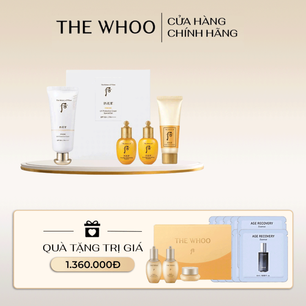 Bộ Kem Chống Nắng Whoo Gongjinhyang Fresh Sun Cream SPF50+/PA++++