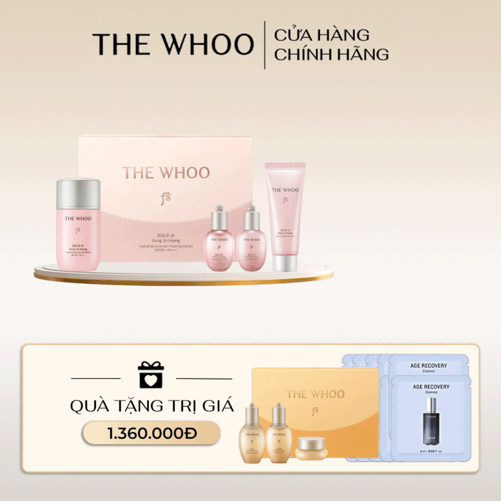 Bộ Kem Chống Nắng Whoo Gongjinhyang Soo Vital Hydrating Suncreen Fluid Special Set