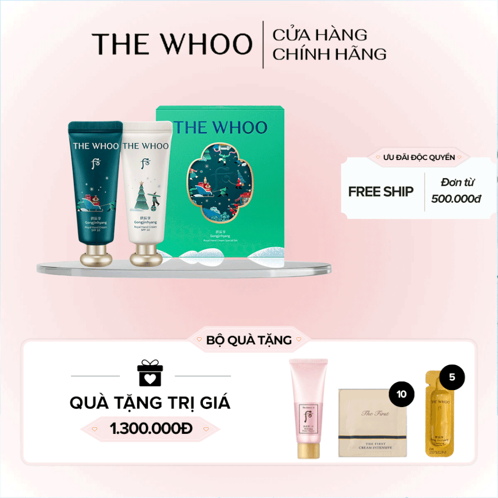 Bộ Kem Dưỡng Da Tay Whoo Gongjinhyang Royal Hand Cream Special Set