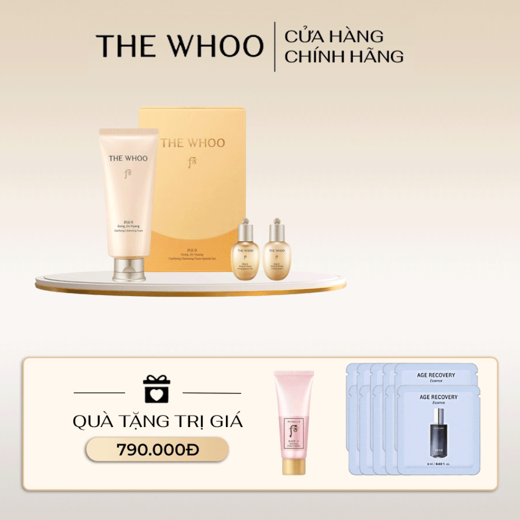 Bộ Sữa rửa mặt Whoo Gongjinhyang Clarifying Facial Foam Cleanser Special Set