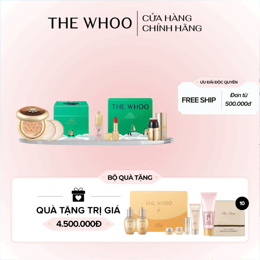 Bộ Trang Điểm Nền Whoo Cheongidan Radiant Special Set Holiday