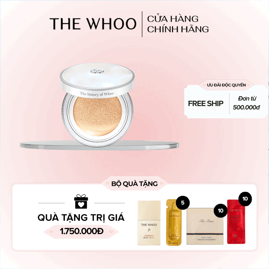 Cushion trang điểm dưỡng trắng Gongjinhyang Seol Radiant White Moisture Cushion Foundation SPF50+,PA+++