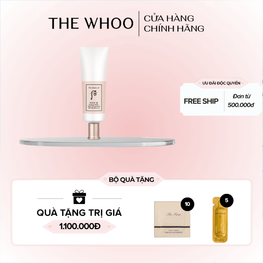 Kem chống nắng Whoo nâng tông Gongjinhyang Seol Radiant White Tone Up Sunscreen SPF50+,PA++++