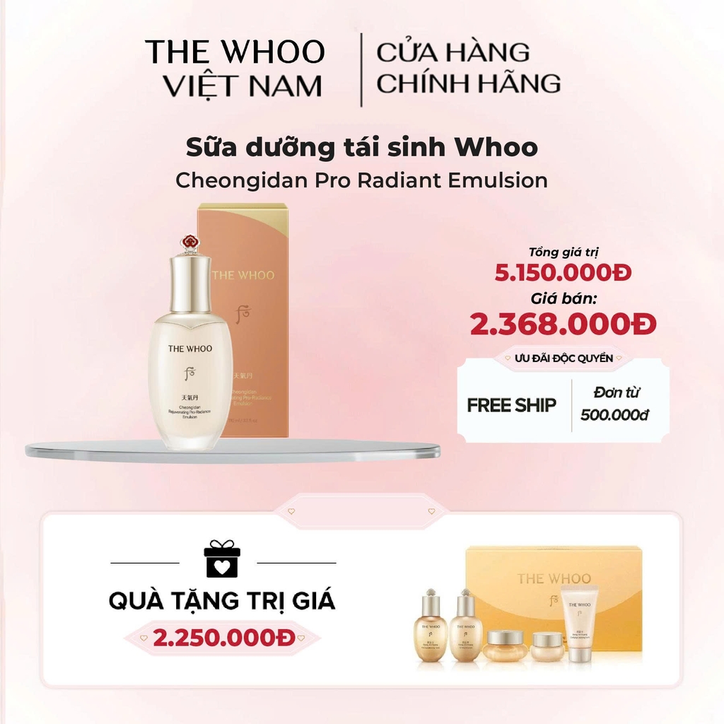 Sữa dưỡng tái sinh Whoo Cheongidan Pro Radiant Emulsion